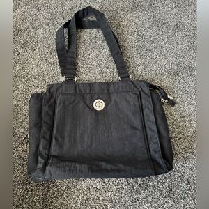 Baggallini RFID Hobo Bag - Secure, Stylish Black Fabric Handbag